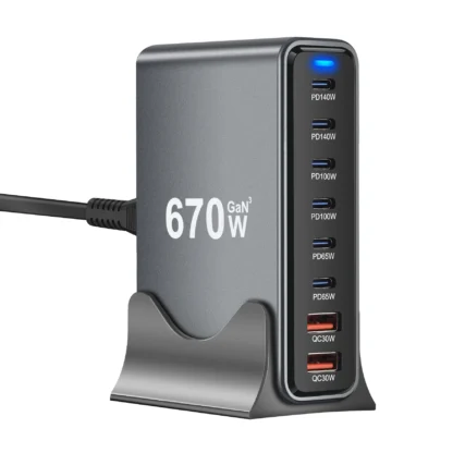 670W 8-port Multi-Port Desktop Fast Charger Station Adapter for Cellphones High speed charging for Laptop, for Iphone etc. - Image 5