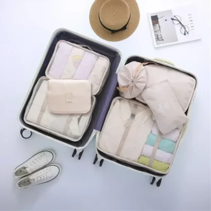 8-piece Set Travel Bag Organizer Clothes Luggage Travel Organizer Blanket Shoes Organizers Bag Suitcase Pouch Packing Cubes - Image 20