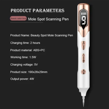 Laser Plasma Pen for Skin Tag Tattoo Removal Mole Black Dots Remover 9 Level LCD Laser Pen Facial Cleaning Beauty Care Tools - Image 5