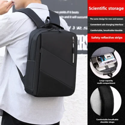 Mens Business Backpack Waterproof Laptop Bag Large Capacity Stylish Anti Theft Daypack for Work Office College Travel - Image 12