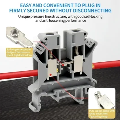 20-100Pcs DIN Rail UK2.5B Terminal Block-7Colors,800V 32A, Universal Screw Connector for 2.5mm² Wire Ideal for Electrical Wiring - Image 2