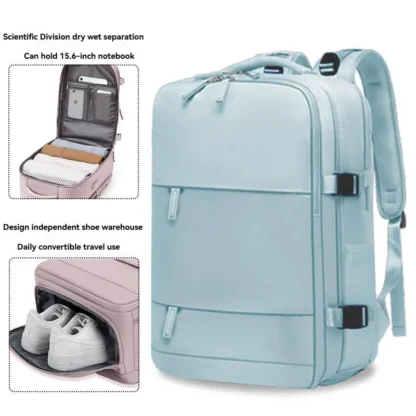 Girls' short distance business travel backpack, large capacity leisure travel backpack, multi compartment computer backpack - Image 15