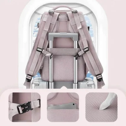 Girls' short distance business travel backpack, large capacity leisure travel backpack, multi compartment computer backpack - Image 4