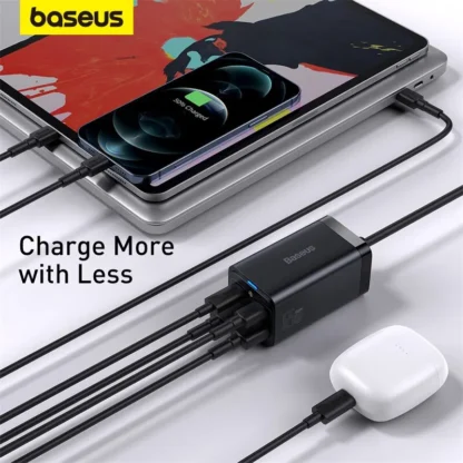 Baseus 65W GaN Charger Desktop Fast Charger 4 in 1 Laptop Phone Charger Adapter For iPhone 15 14 13 Pro Max Xiaomi Samsung - Image 5