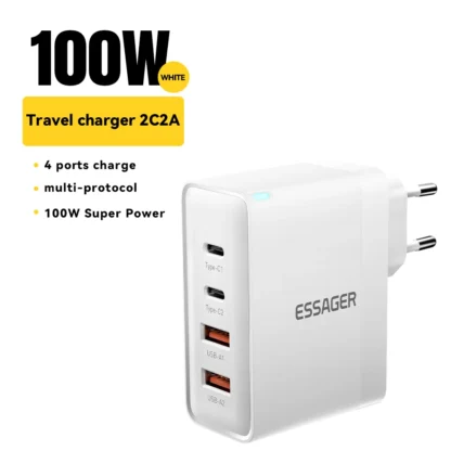 Essager 100W GaN USB Type C Caricabatterie PD QC Quick Charge 4.0 3.0 Type C Ricarica Rapida Per iPhone 16 15 14 Xiaomi Macbook - Image 10