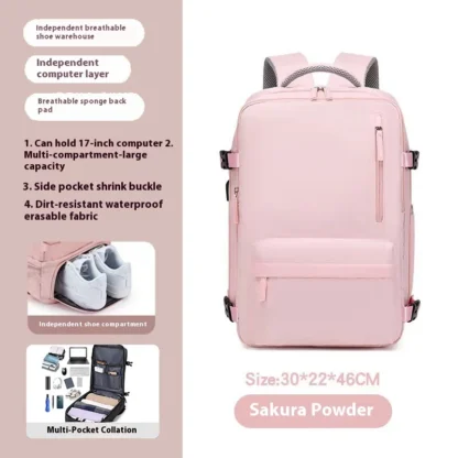 Customized commuting large capacity backpack with dry and wet separation storage, mommy travel bag, short distance business trip - Image 12