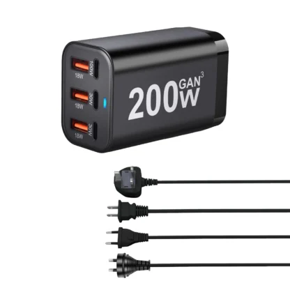 200W 6Ports GaN Quick Charger 4.0 3.0 Type C PD USB Charger Portable QC4.0 3.0 Fast Charger For Samsung Laptop IPhone15 14 13 - Image 5