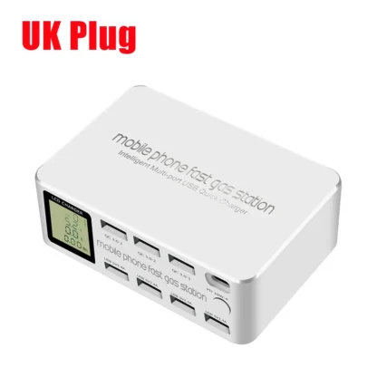 100W 8 Ports USB Charger QC3.0 Quick Charge Multi Fast Charging Station LED Display 20W PD Fast Socker for IPhone Samsung Xiaomi - Image 8