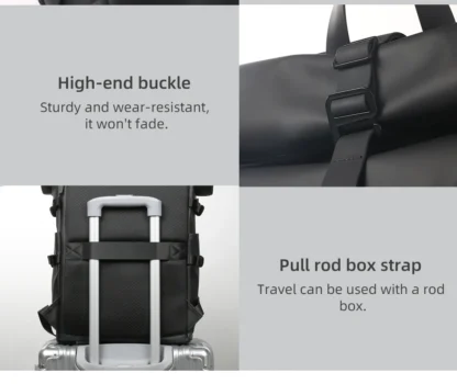 HK Expandable Travel Backpack Men Large Capacity Waterproof 15.6” Laptop Bag Hiking Rucksack Cycling Daypack Bag with USB Port - Image 36