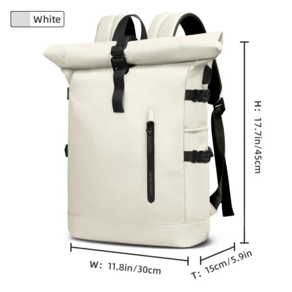 HK Expandable Travel Backpack Men Large Capacity Waterproof 15.6” Laptop Bag Hiking Rucksack Cycling Daypack Bag with USB Port - Image 8