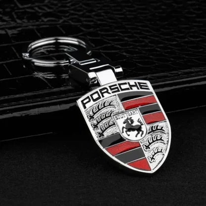 Car Emblem Keychain H Buckle Double-sided Key Ring For Porsche Cayenne Panamera Macan 911 718 Taycan Boxster Cayman 918 Pajun - Image 2
