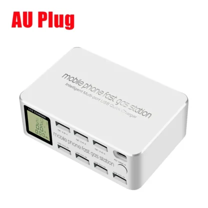 100W 8 Ports USB Charger QC3.0 Quick Charge Multi Fast Charging Station LED Display 20W PD Fast Socker for IPhone Samsung Xiaomi - Image 9