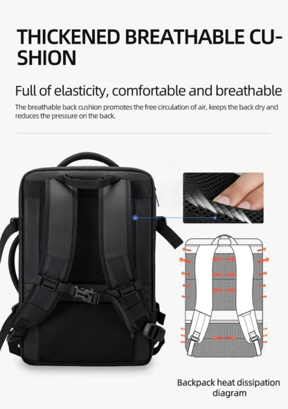 HK Business Backpack for Men Waterproof Anti-Theft 15.6” Laptop Backpack Casual Large Capacity Expandable Travel Bag Short Trip - Image 21