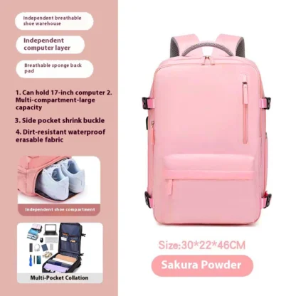 Customized commuting large capacity backpack with dry and wet separation storage, mommy travel bag, short distance business trip - Image 16