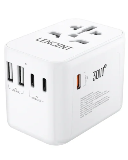LENCENT 30W Universal Travel Adapter With 2 USB Port and 3 Type C All-in-one Travel Charger Adapter for US EU UK AUS Travel - Image 9