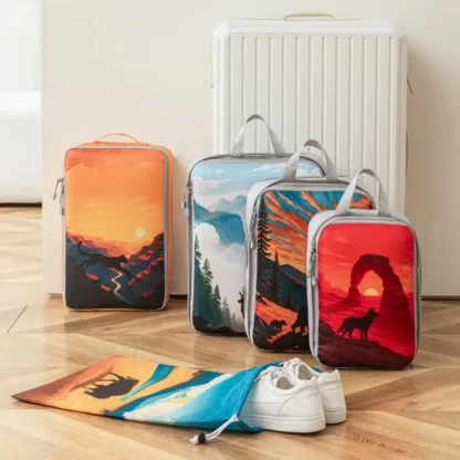 5Pcs/Set Travel Organizer Set Zipper Storage Bag Large Capacity Bag Compressible Underwear Suitcase Luggage Packing Cubes - Image 27