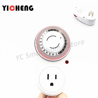 Temporizado 24 Hours Plug-in Timer mechanical  timer ISR EU UK US FR BR Power Plug - Image 6