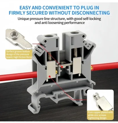 20-100Pcs DIN Rail UK2.5B Terminal Block-7Colors,800V 32A, Universal Screw Connector for 2.5mm² Wire Ideal for Electrical Wiring - Image 20