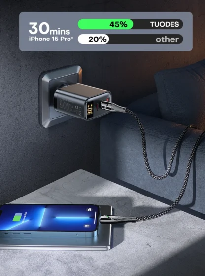 Tuodes 30W GaN USB Charger 3-Ports USB Type C Fast Charging PD3.0 Quick Charge Wall Adapter For iPhone Samsung Xiaomi iPad - Image 15