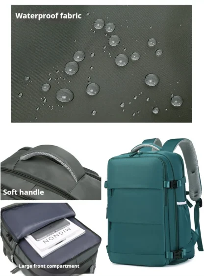 Men's Large Capacity Waterproof Backpack with Independent Compartment and Multifunctional Slots, Retro Multifunctional Travel Ba - Image 20