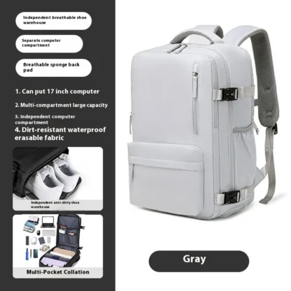 Customized commuting large capacity backpack with dry and wet separation storage, mommy travel bag, short distance business trip - Image 8