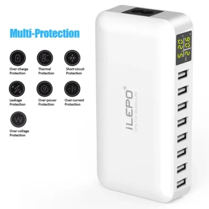 8 Ports USB Charger 40W 8A LCD Display Multi Port USB Hub Fast Charging Wall Charger Power Adapter for iPhone Xiaomi Huawei - Image 5