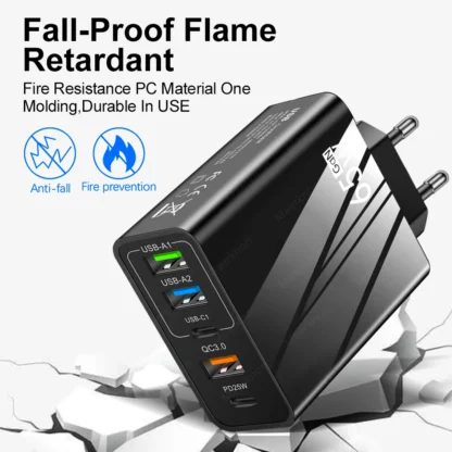 65W GaN USB Fast Charger Multi Ports Type C Quick Charge Wall Charger For iPhone 15 Samsung Xiaomi USB PD Phone Charger Adapter - Image 5