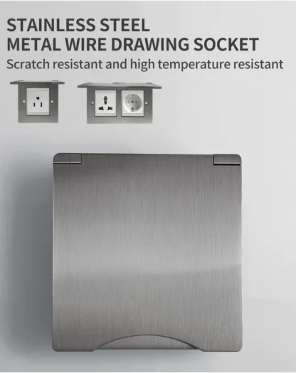 Wall Mount 1 Gang 2 Gang 8mm Stainless Steel Panel Socket 13A Switch Computer Socket Telephone Socket Thai US UK EU France - Image 18