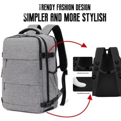 Men's Large Capacity Waterproof Backpack with Independent Compartment and Multifunctional Slots, Retro Multifunctional Travel Ba - Image 6