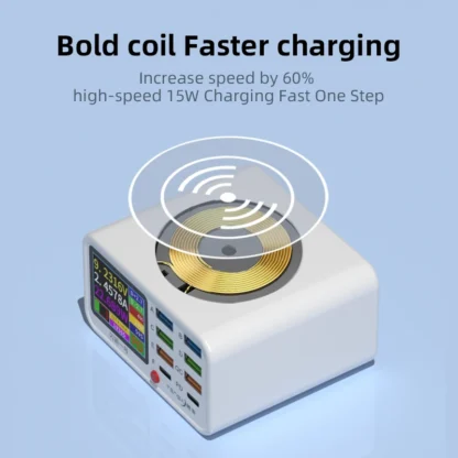 Multi functional 8-port USB Wireless Fast Charging Station Visual Current Detection Charger For Mobile Phone iPad Flash Charging - Image 5
