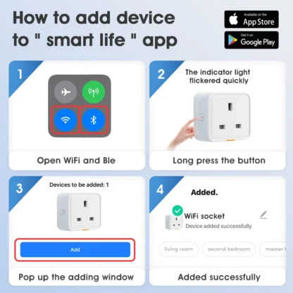 Tuya WiFi RF433 Smart Plug UK, Smart Socket, WiFi Plug Type-C 16A Adapter Power Monitoring Timer Voice Assistant - Image 16