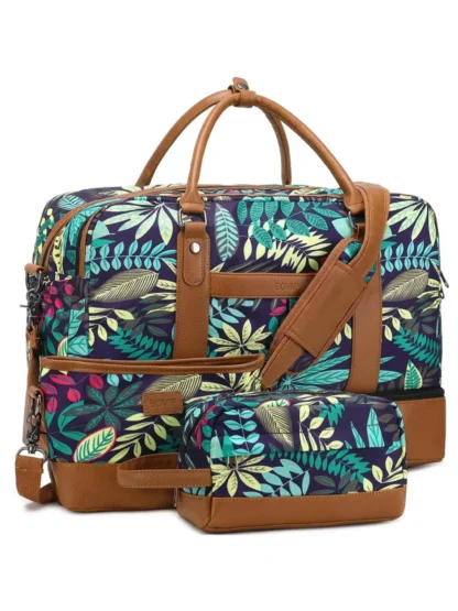 Large Capacity Travel Bag Handbag Tote Travel Bag Shoulder Weekend Bag with Shoe Compartment Breathable Travel Night Bags - Image 14