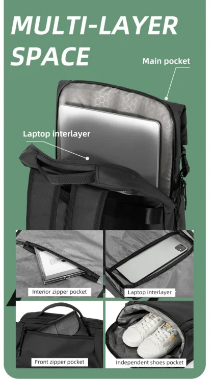 Business Backpack Shoes Pocket Men Outdoor Travel Duffel Short Trip Luggage Bag Commuting Laptop Computer College Schoolbag - Image 14