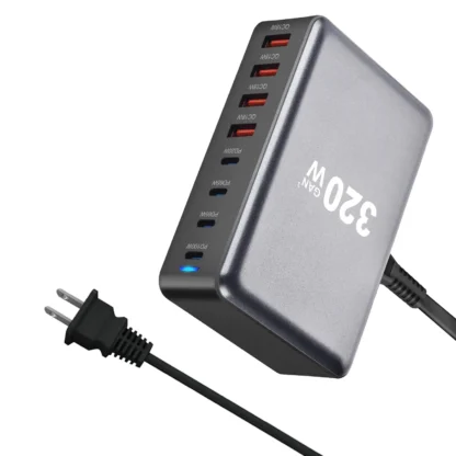 USB C Fast 320W Desktop GaN Charger 8-port USB Type C PD Charger Fast Charge 3.0 USB Type C Fast Charger Mobile USB Charger - Image 9