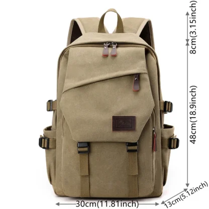 High Quality Canvas Men Backpack Large Capacity School Bags for Teenage Boys Anti-theft Travel Backpack Shoulder Bag - Image 5