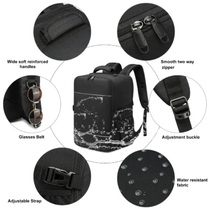 travel backpacks 40x20x25 ryanair cabin bag Unisex Carry-On Suitcase.15.6-inch Laptop Backpack For School,night reflective strip - Image 6