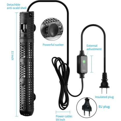 SUNSUN Fish Tank Digital Heating Rod Aquarium Submersible Heater 500W Adjustable Temperature Thermostat LCD Display Fish Farming - Image 6