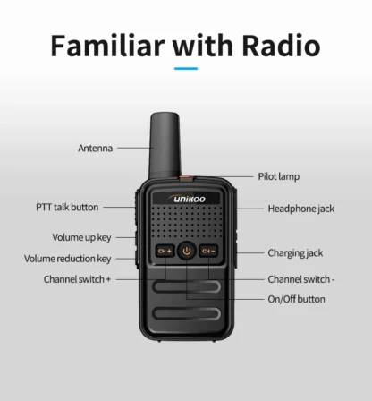 UNIKOO UK228 Walkie Talkie 2 pcs Mini Size Portable Handheld Radio Wireless Set Twol Way Radio Station Comunicador Transceiver - Image 17