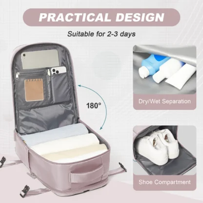 Women Men Travel Backpack , Cabin Bag Ryanair Hand Luggage 40x20x25 Travel Backpack College Bookbag Laptop Bag, eastpak rucksack - Image 4