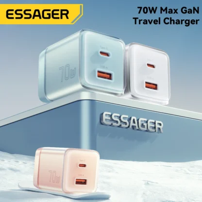 Essager 70W GaN Type C Charger For iPhone 16 15 14 Pro Max MacBook QC4.0 PD3.0 PPS 45W Fast Charging Charger For Samsung Travel - Image 2