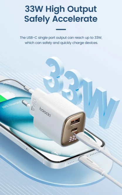 Toocki 33W GaN USB C Charger Digital Display Fast Charging Type C Charger for iPhone 15 14 13 12 Samsung Galaxy S23 S22 Xiaomi - Image 22