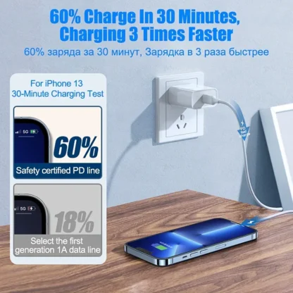 66W Type C PD 30W USB Cable For Apple iPhone 16 15 14 13 11 Pro Max 12 Mini 7 8 Plus XS R Fast Charging USB C Cable Charge Wire - Image 5