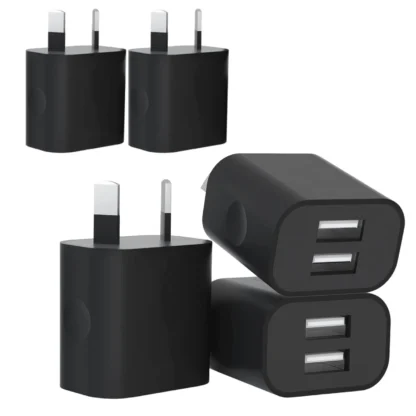 1/5pcs Black Aus USB Plug Dual USB Power Adapter AU Plug Wall Plug Charger 5V/2.1A Adapter For iPhone Pad For Samsung
