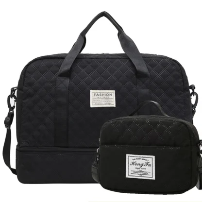 Men's and Women's Travel Bag Set with Makeup Bag - Plain Color Handbag - Essential for Travel - Affordable and Practical - Image 7