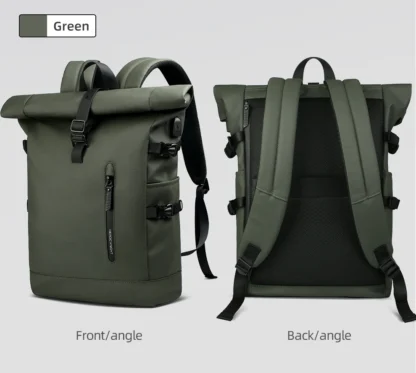 HK Expandable Travel Backpack Men Large Capacity Waterproof 15.6” Laptop Bag Hiking Rucksack Cycling Daypack Bag with USB Port - Image 34
