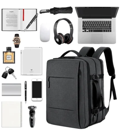 Classic Travel Backpack Men Business Backpack School Expandable USB Bag Large Capacity Laptop Waterproof Fashion Backpack - Image 12