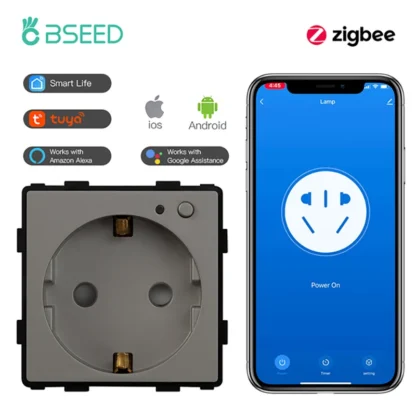 BSEED Zigbee Smart Socket EU Power Monitor Outlet DIY Function Parts Work With Tuya Smart Life Alexa App Indicator Wall Mounted - Image 14