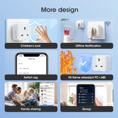 Tuya WiFi RF433 Smart Plug UK, Smart Socket, WiFi Plug Type-C 16A Adapter Power Monitoring Timer Voice Assistant - Image 15