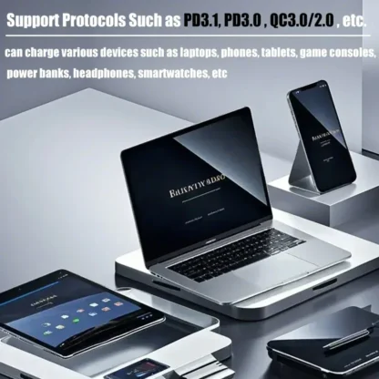 600W Fast Desktop Charger 8 Port GaN USB Type C Fast Charger For iPhone 14 Samsung Huawei Xiaomi iPad MacBook Laptops PD Charger - Image 3