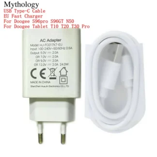 Fast Charger for Doogee S86 Pro S86 S59 Pro S95 Pro 24W EU Quick Charging 12V2A Type-C USB Cable Cell Phone Accessories